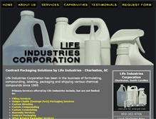 Tablet Screenshot of lifeindustries.com